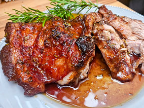 Irresistibly Tender Slow Roasted Butterflied Lamb of Shoulder with Honey Rosemary Glaze