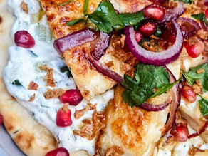 Savour the Sunshine with Hot Honey Griddled Halloumi and Red Onion Wraps with Cool Tzatziki
