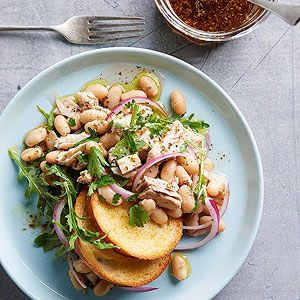 Grilled Yellow fin Tuna With White Bean And Oregano Salad