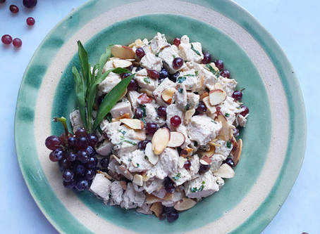 Tarragon Chicken Salad with Almonds & Champagne Grapes