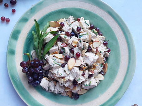 Tarragon Chicken Salad with Almonds & Champagne Grapes