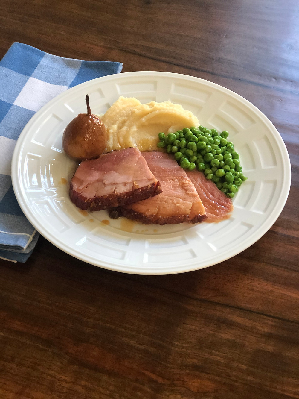 Cardamon-Maple Ham with Seckel Pears