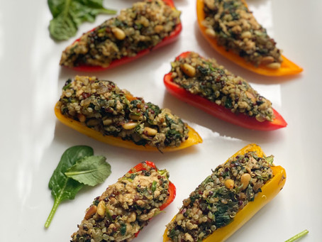 Chicken & Quinoa-Stuffed Baby Bell Peppers