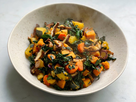 Roasted Root Vegetable Hash with Lacinato Kale