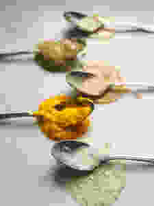 Salad Dressings: White Balsamic Vinaigrette, Spring Onion & Lemon, Orange-Sesame, Carrot-Ginger, Poppyseed