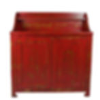 Red Distressed Farmhouse Buffet with a white background