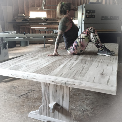 Ambrosia Maple Country Trestle Table