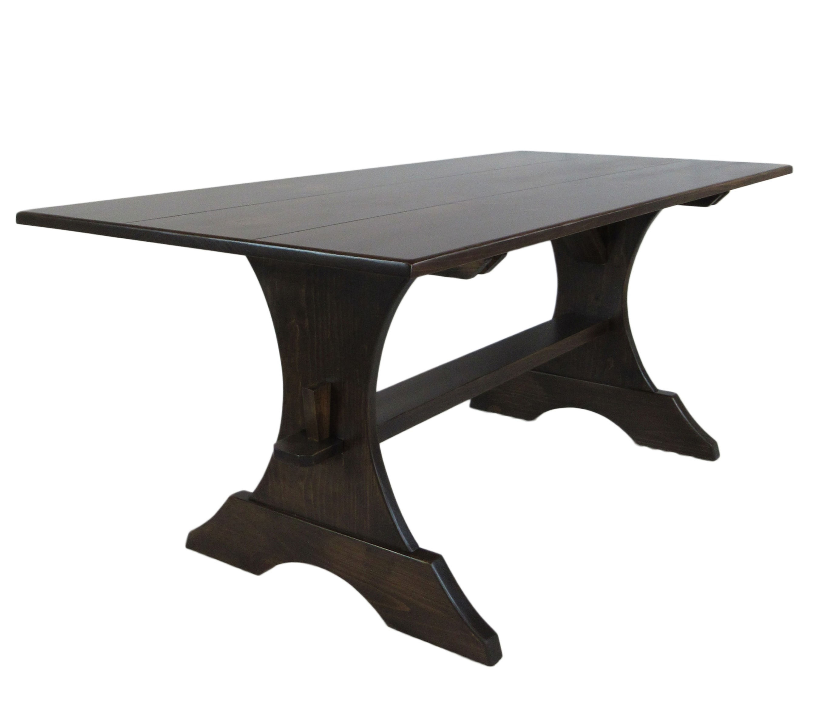 Crescent Trestle American Farmhouse Dining Table