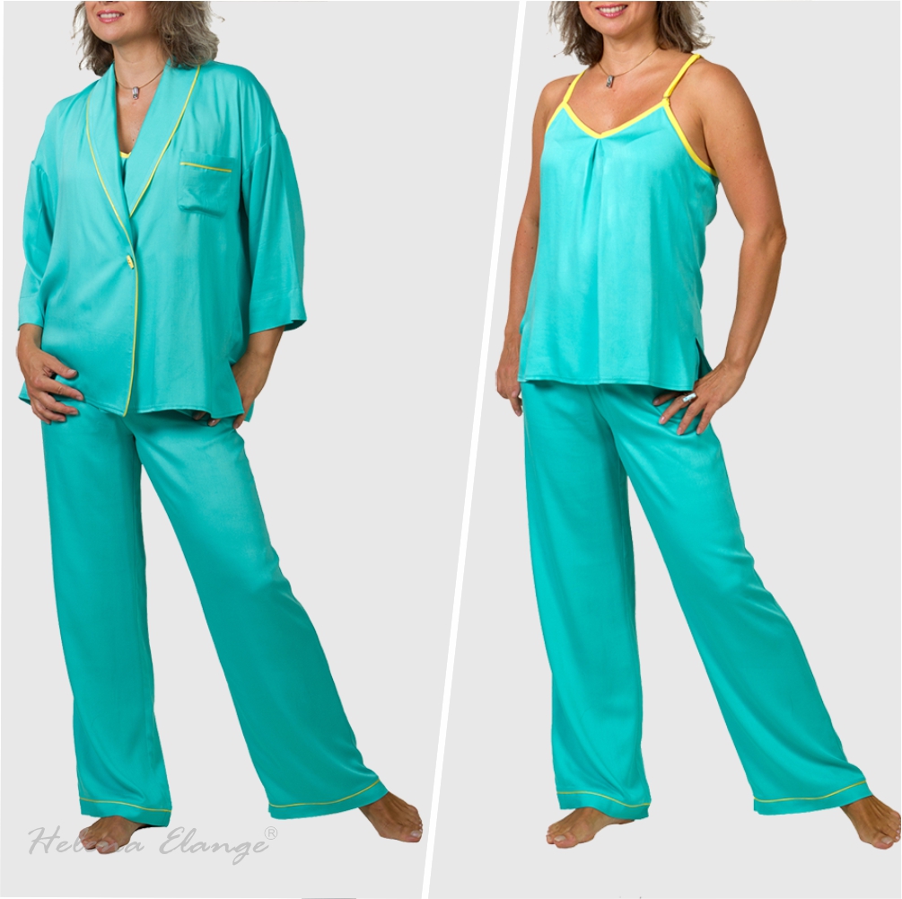 Home suit “Laguna” / shirt, trousers, top / Home wear/ Helena Elange