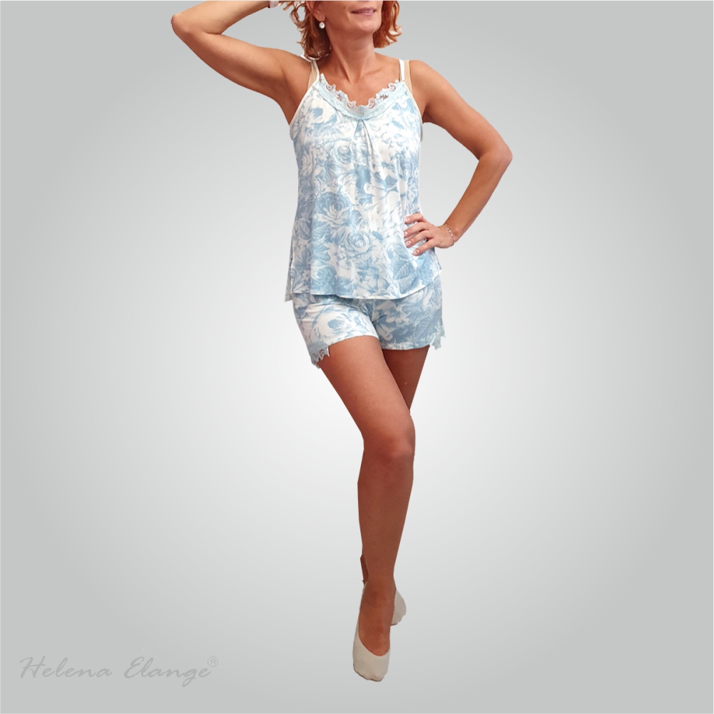 Pajamas with shorts “Clouds” / Home wear/ Helena Elange