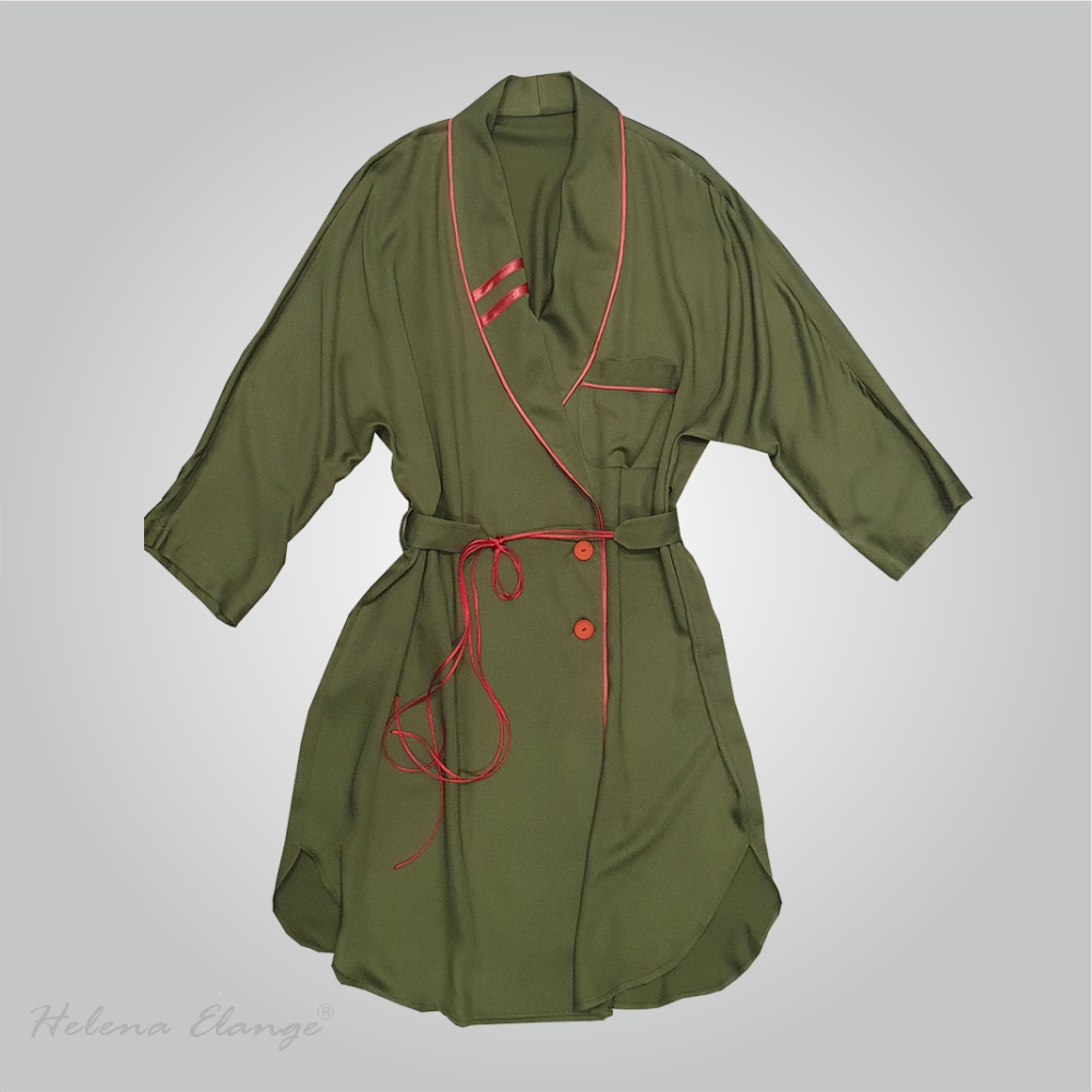 Home bathrobe “Khaki” / Home wear/ Helena Elange