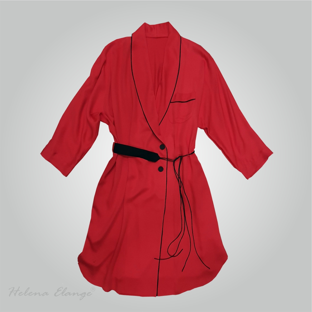 Home bathrobe “Red” / Home wear/ Helena Elange