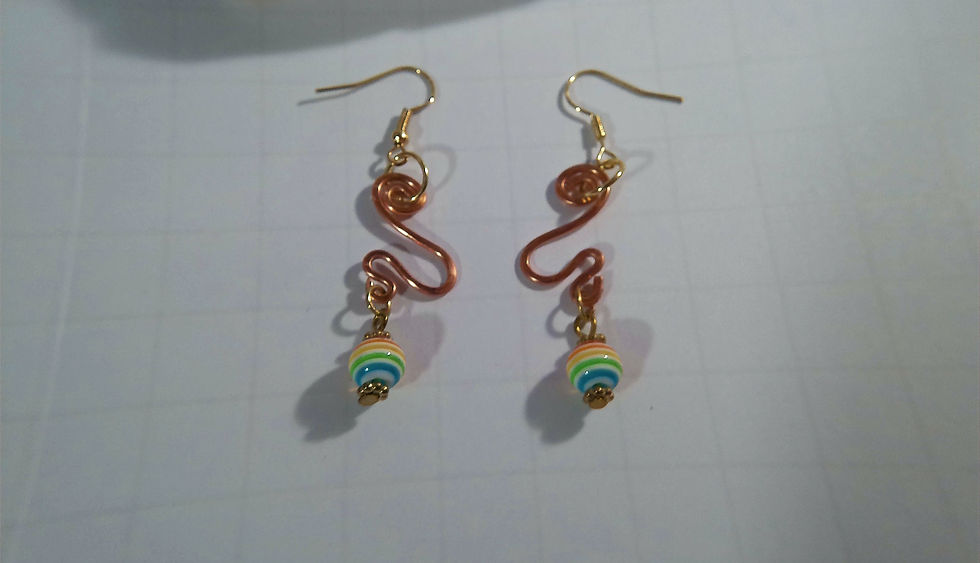 Thumbnail: Copper Swirl Dangling Earrings