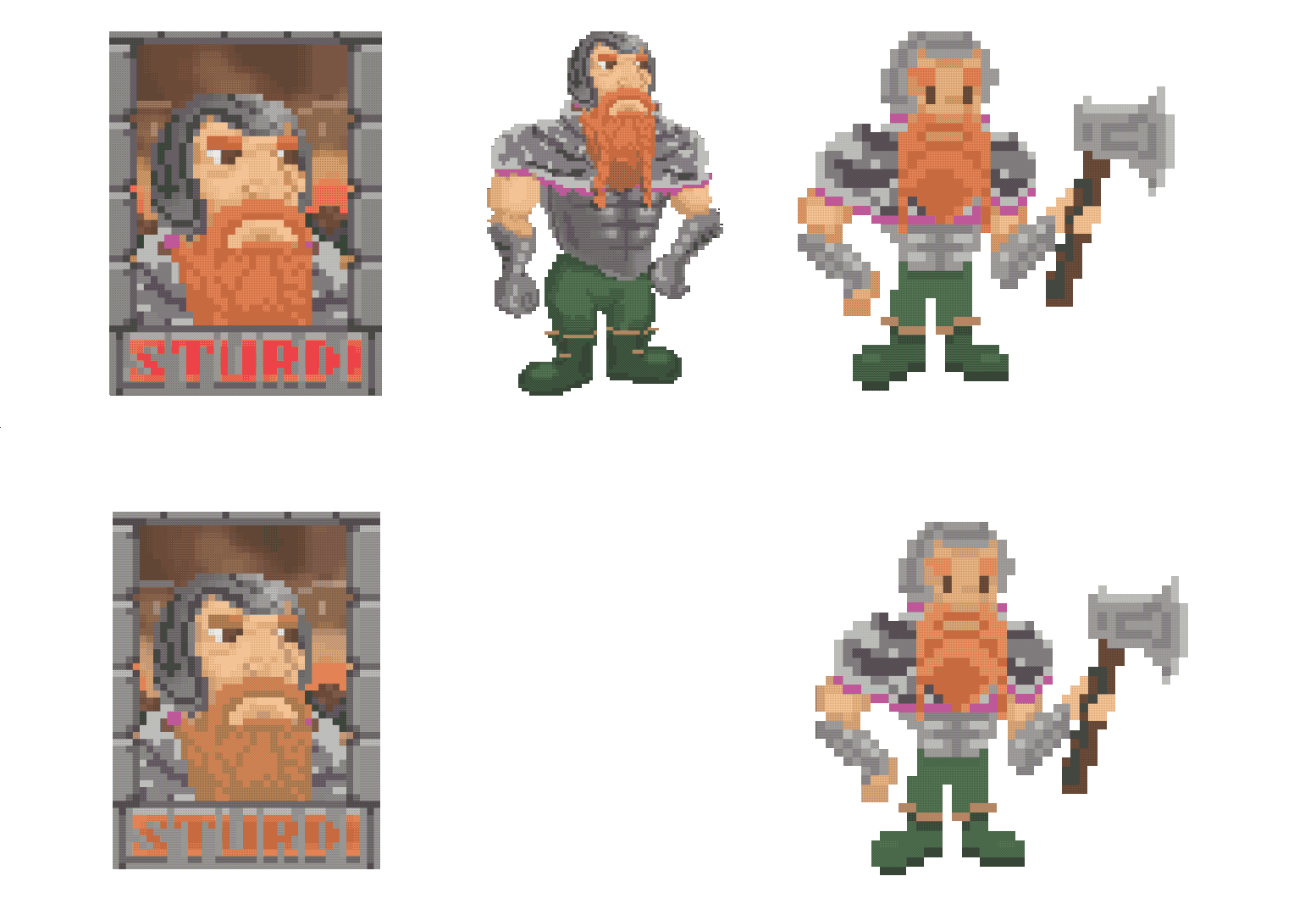 personnages JdR pixel art