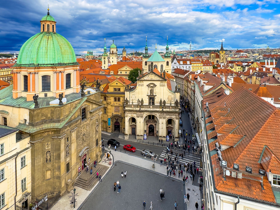 A view of Lesser Town (Malá Strana) on the west side of the Charles Bridge