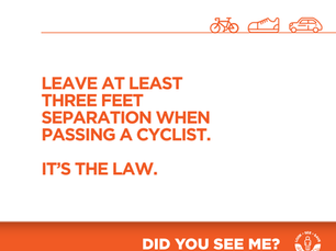 Leave three feet when passing.