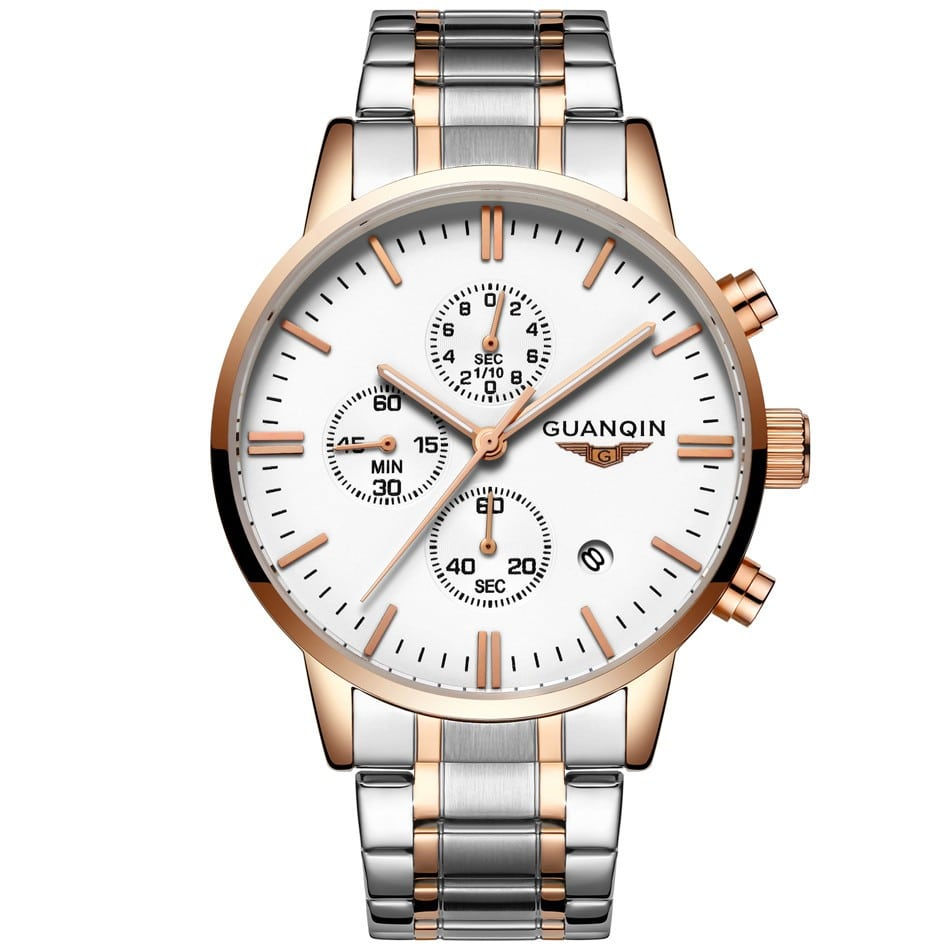 Миниатюра: ИЗЫСКАННЫЕ МУЖСКИЕ ЧАСЫ КЛАССА ЛЮКС GUANQIN GOLD WHITE