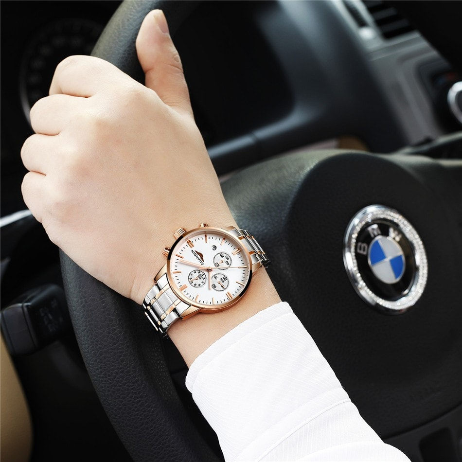 Миниатюра: ИЗЫСКАННЫЕ МУЖСКИЕ ЧАСЫ КЛАССА ЛЮКС GUANQIN GOLD WHITE