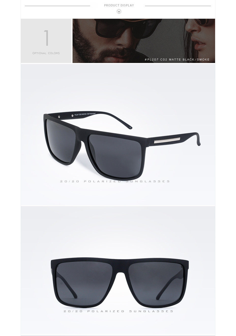 Миниатюра: Очки солнцезащитные поляризованные SUNGLASSES 20/20 черные