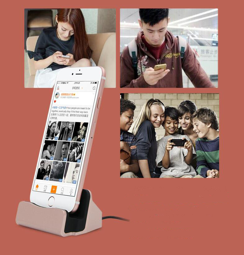 Миниатюра: USB Зарядка Док Станция iPOD Touch5/iPad Mini/iPhone 5/5S/5C/SE/6/6S/7 Gold