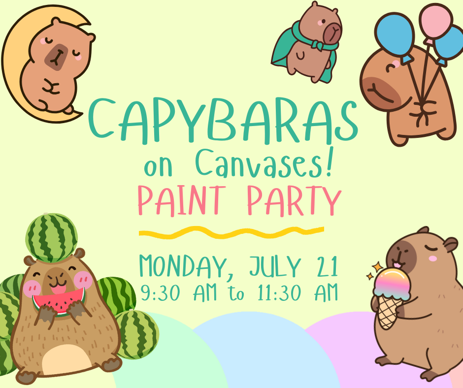 Capybaras on Canvases! Paint Party