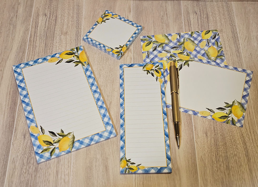 Stationery Set - Sunshine Gingham