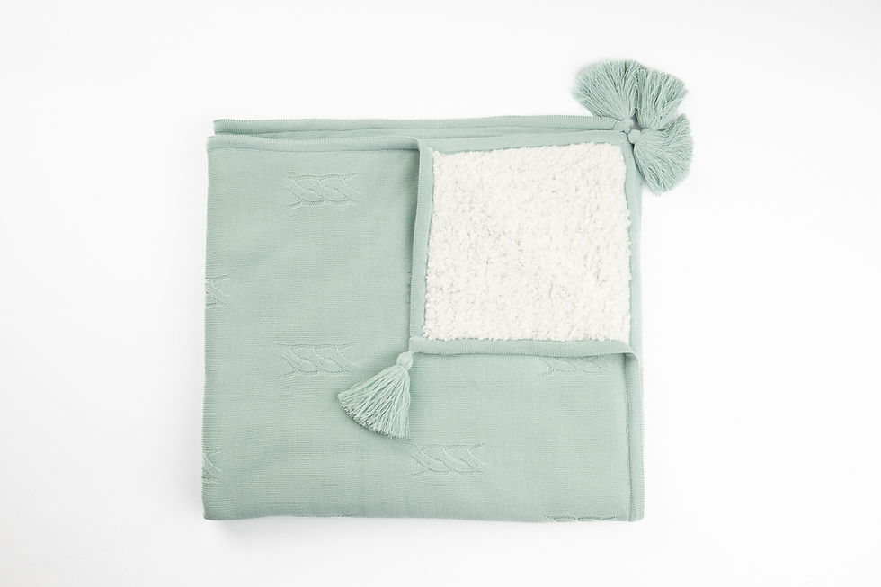 Miniatura: Manta Trenza Pompón