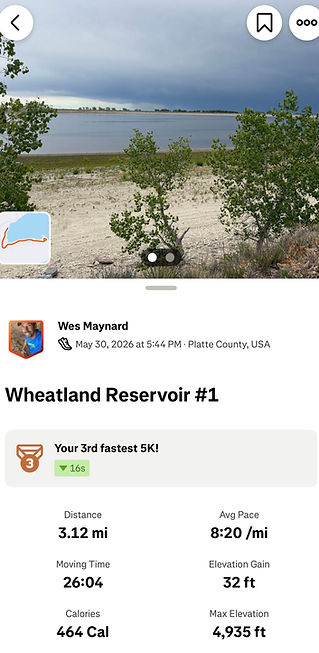 Wes Maynard Wheatland, WY Run