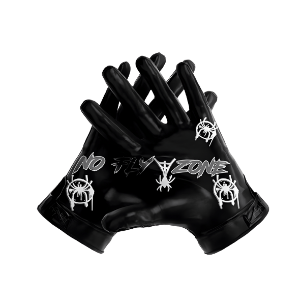 Thumbnail: No Fly Zone; Black Web/ Ultra Grip Football Gloves