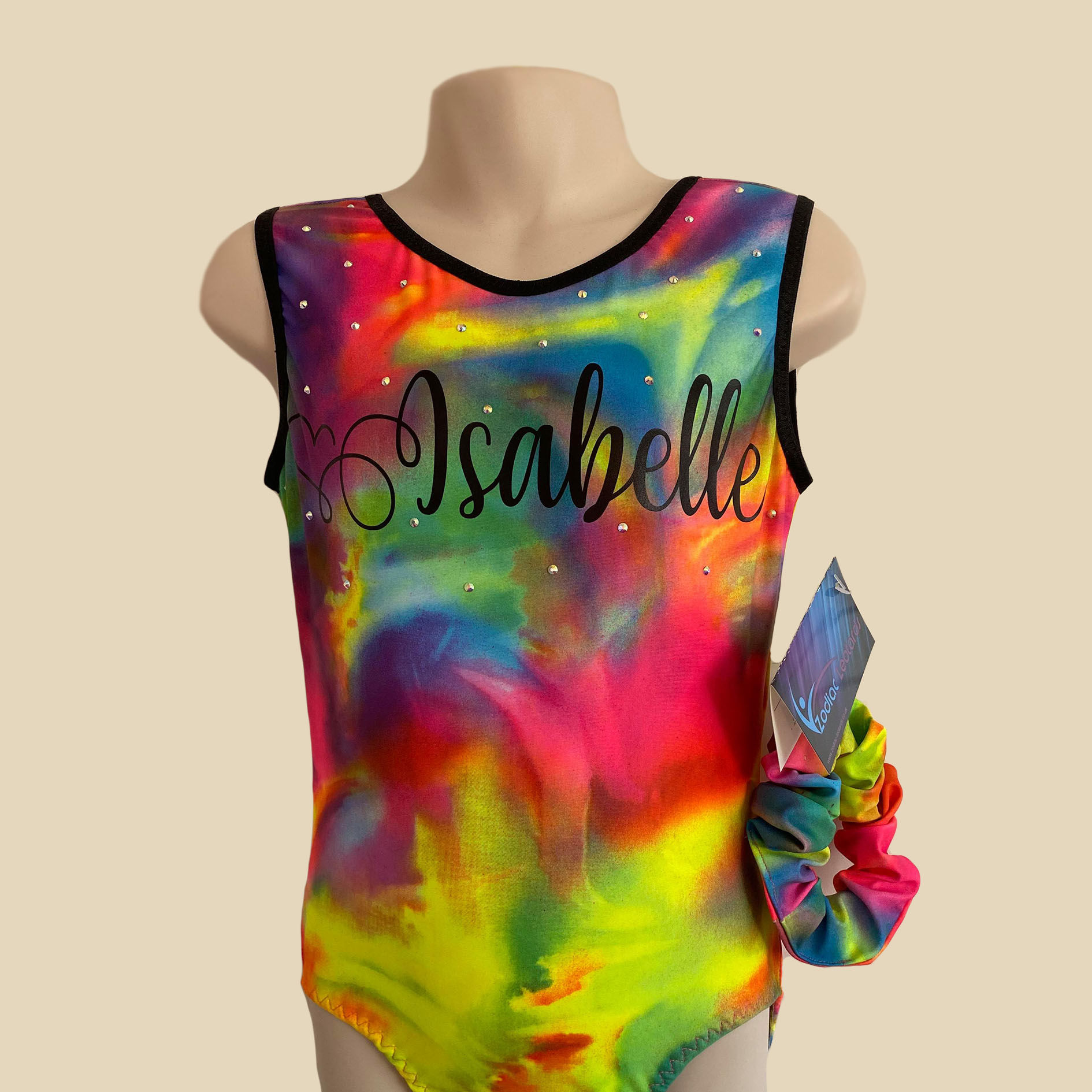 Personalised Leotard and Scrunchy -Bright