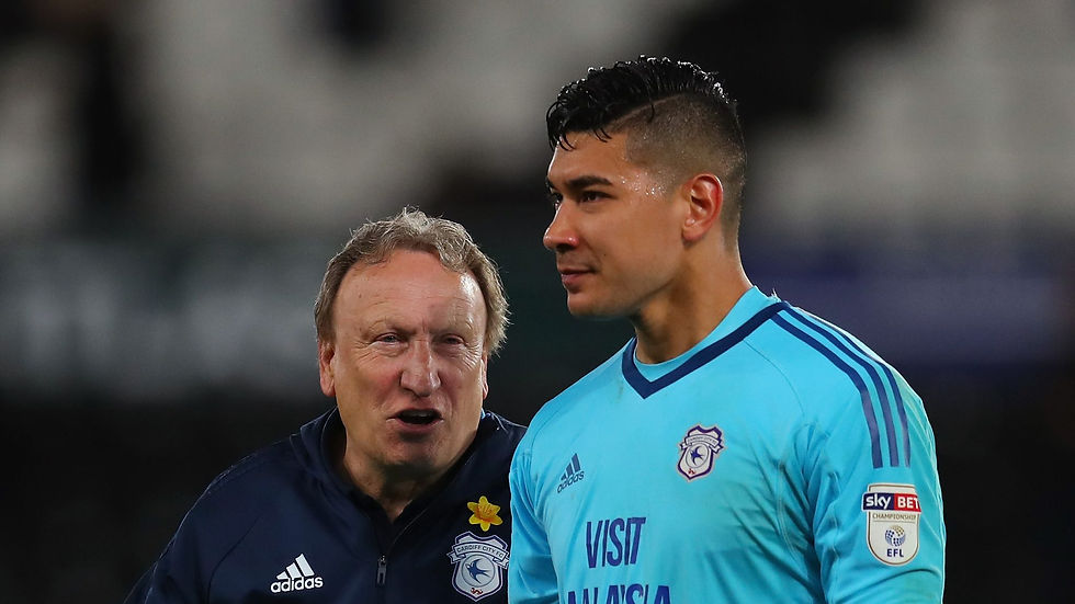 Neil Etheridge with Cardiff City manager Neil Warnock