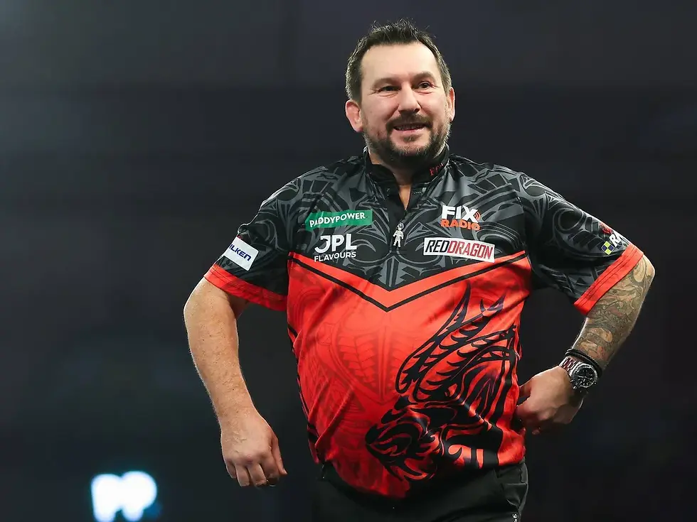 Jonny Clayton pictured during the 2026 PDC World Darts Championship
