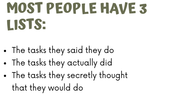 Most people have three lists