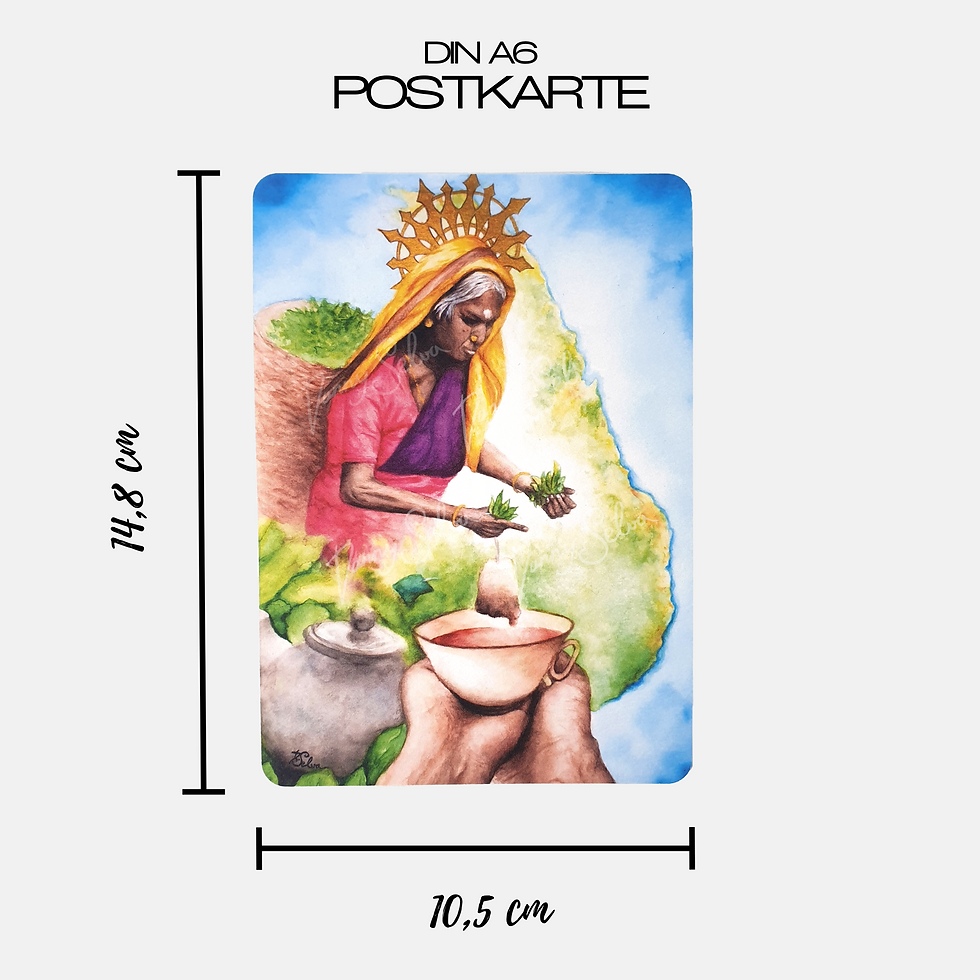 Thumbnail: Postkarte Teepflückerin in Sri Lanka Asien Ceylon Tee - Karte für Teetrinker und