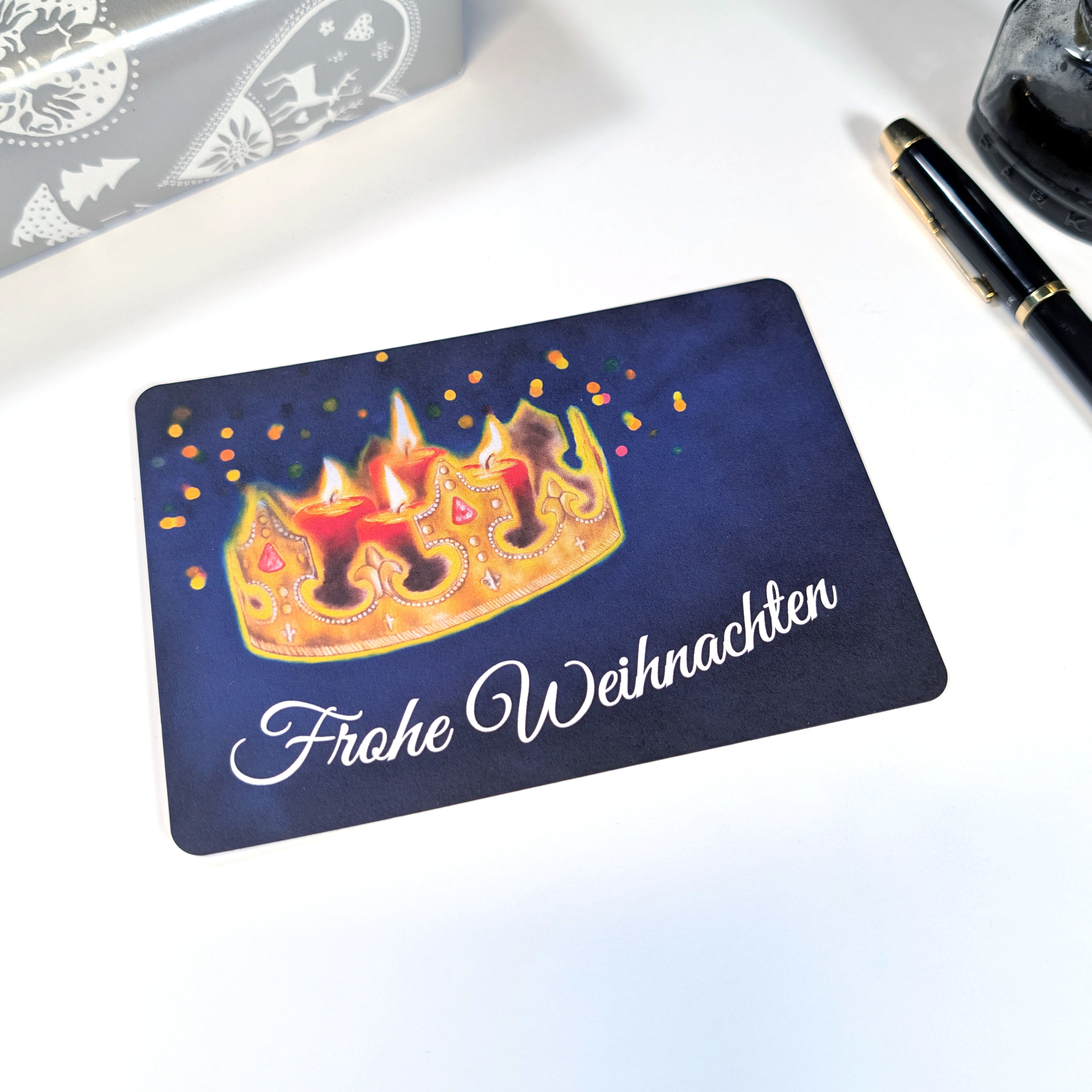 Postkarte Weihnachten Advent Krone