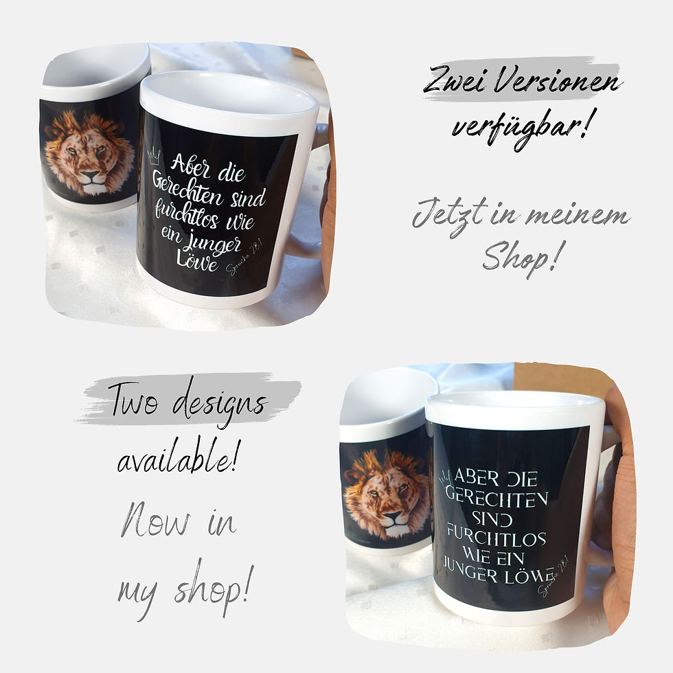 Thumbnail: Tasse Löwe Sprüche 28,1 - Aspal Schrift