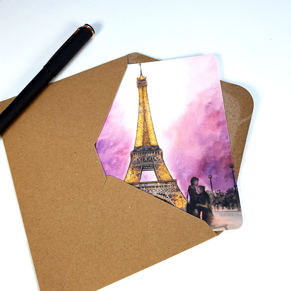 Miniaturbild: Karte Paris Eifelturm Souvenir - Eine romantische Postkarte zum Verschicken und