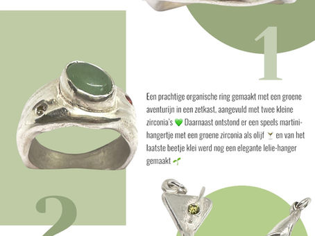 Groene aventurijn ring 💚 en een martini glas 🍸