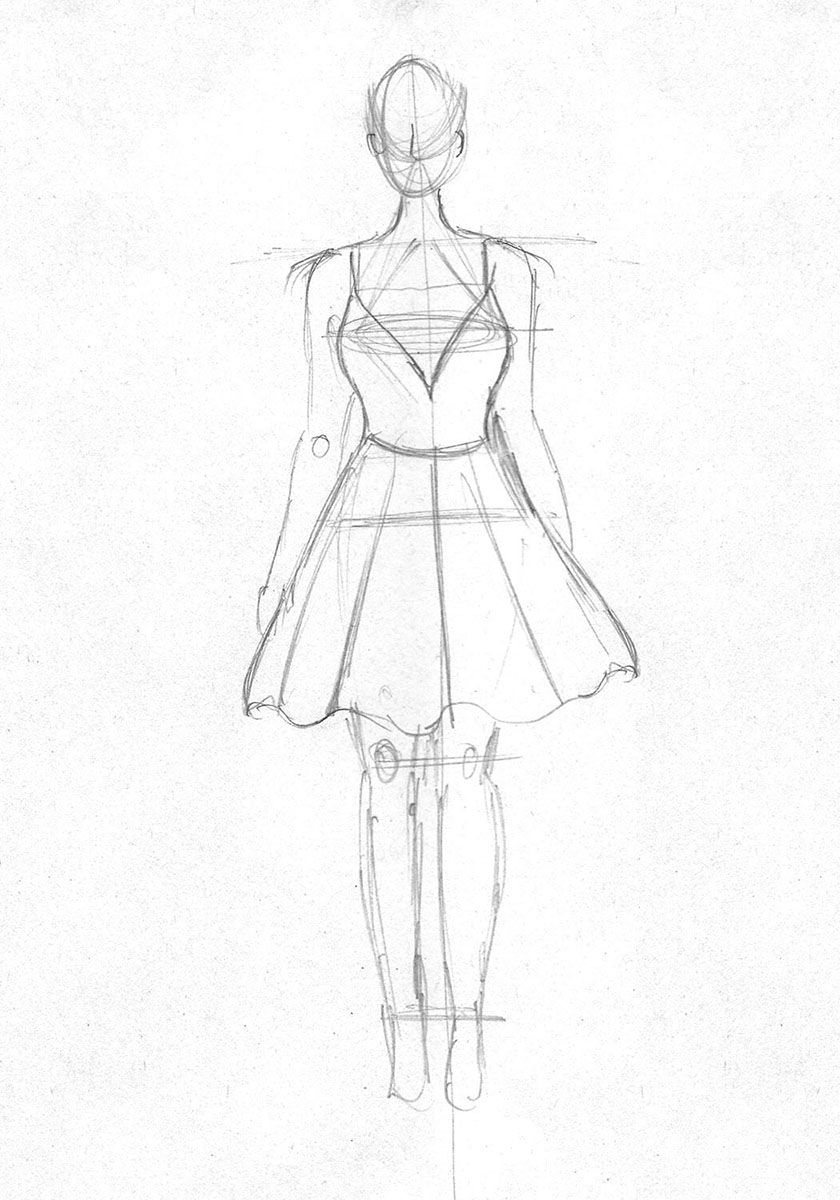 Blue Dress #1 Sketch