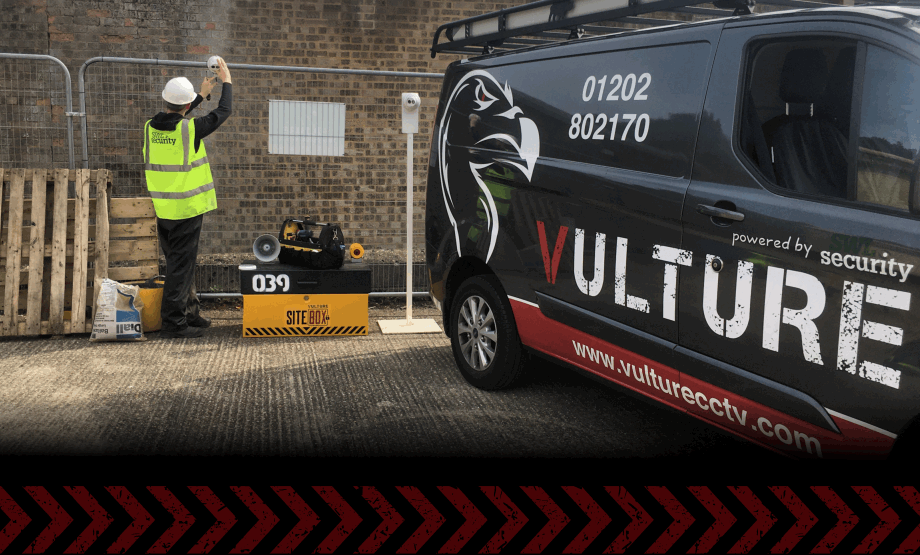 Vulture CCTV always recording watching ready building site security ARC alarm receiving centre response vehicle hikvision