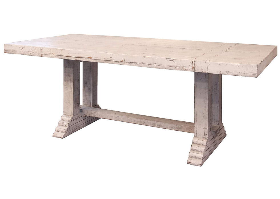 Terra White Distressed Dining Bench