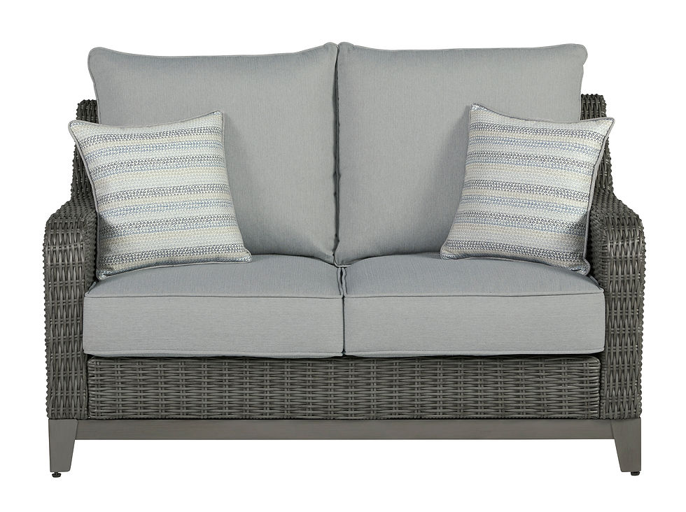 Thumbnail: Elite Park Gray Outdoor Loveseat with Cushion