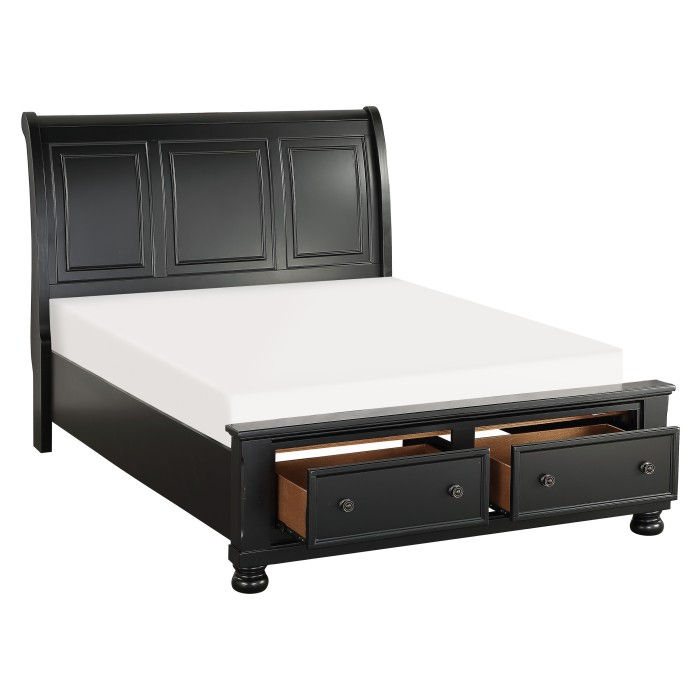 Thumbnail: Laurelin Black Queen Storage Bed