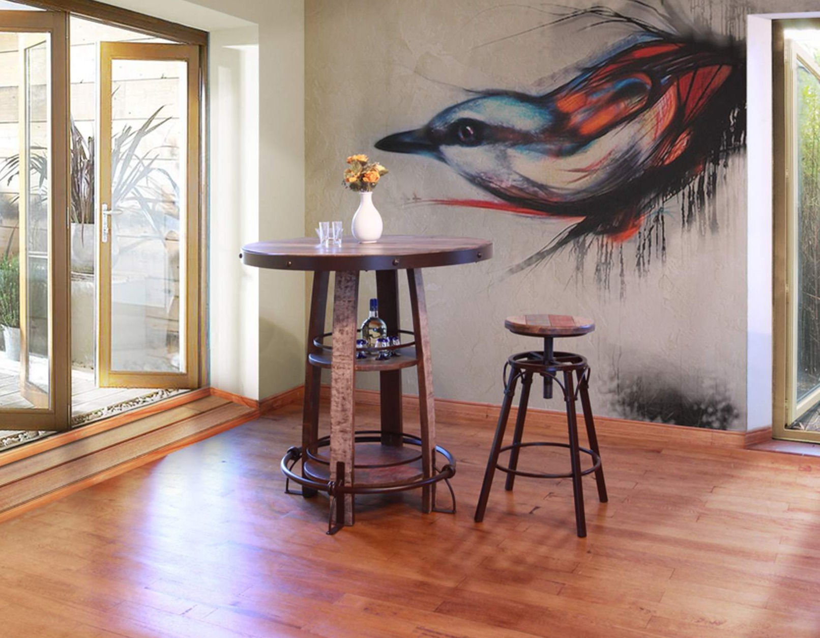 Antique Multicolor Bistro Table