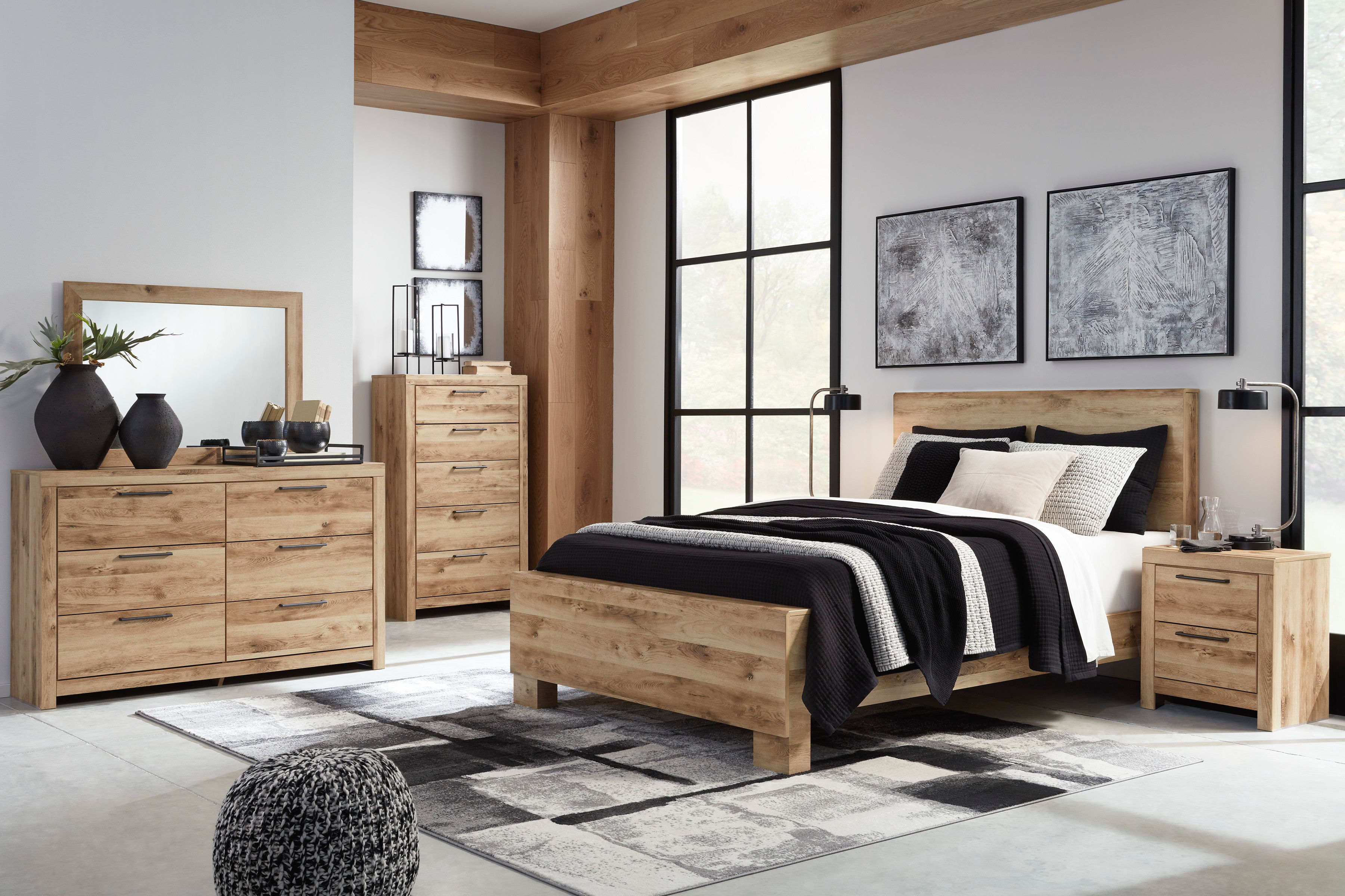 Hyanna Tan Queen Panel Bedroom Set