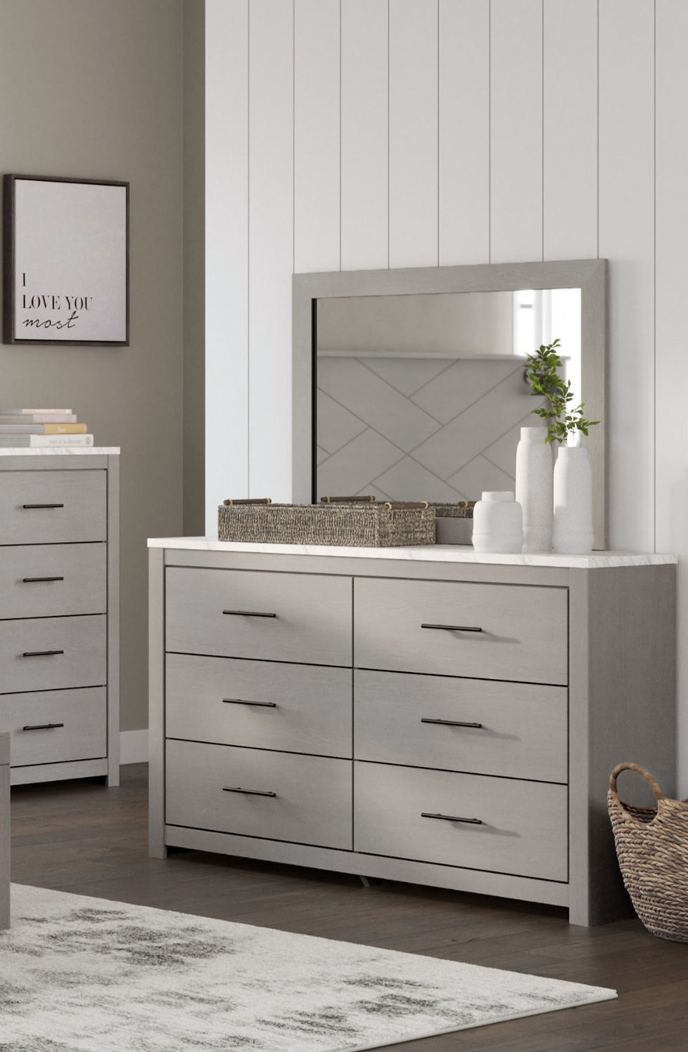 Cottonburg Light Grey/White Dresser