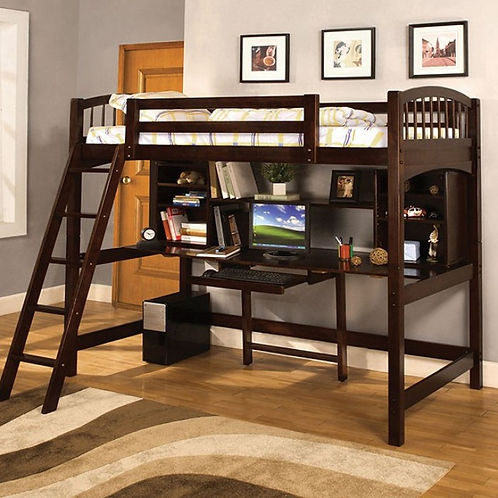 Furniture of America Dakota Ridge Loft Bed With Workstation - Thumbnail 4