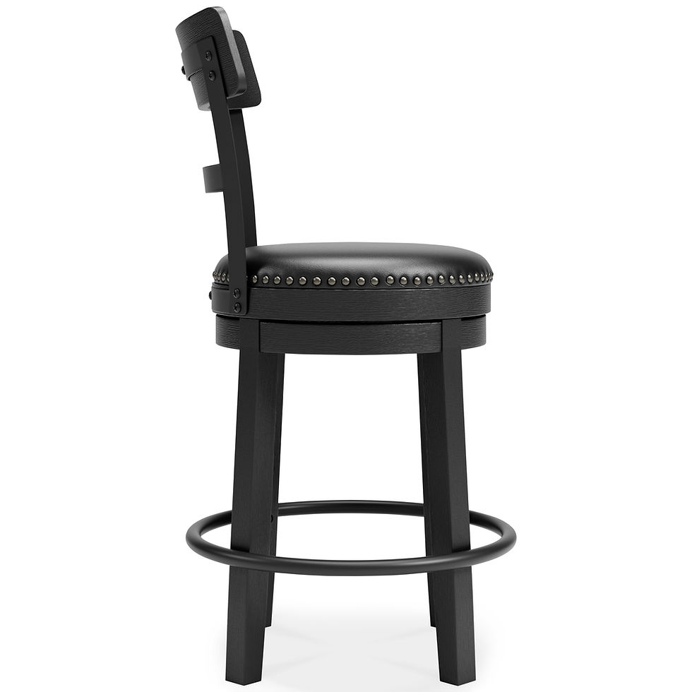 Thumbnail: Valebeck Black Upholstered Swivel Barstool