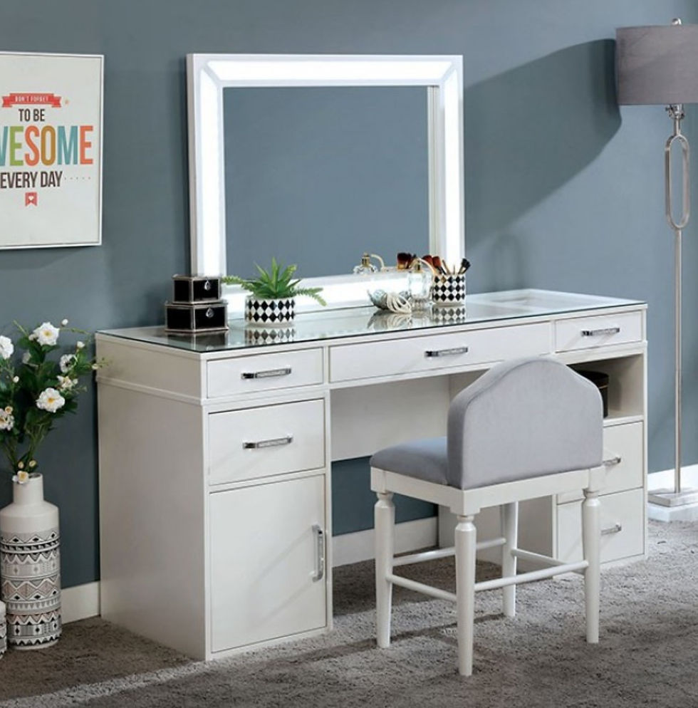 Vickie White Vanity Set