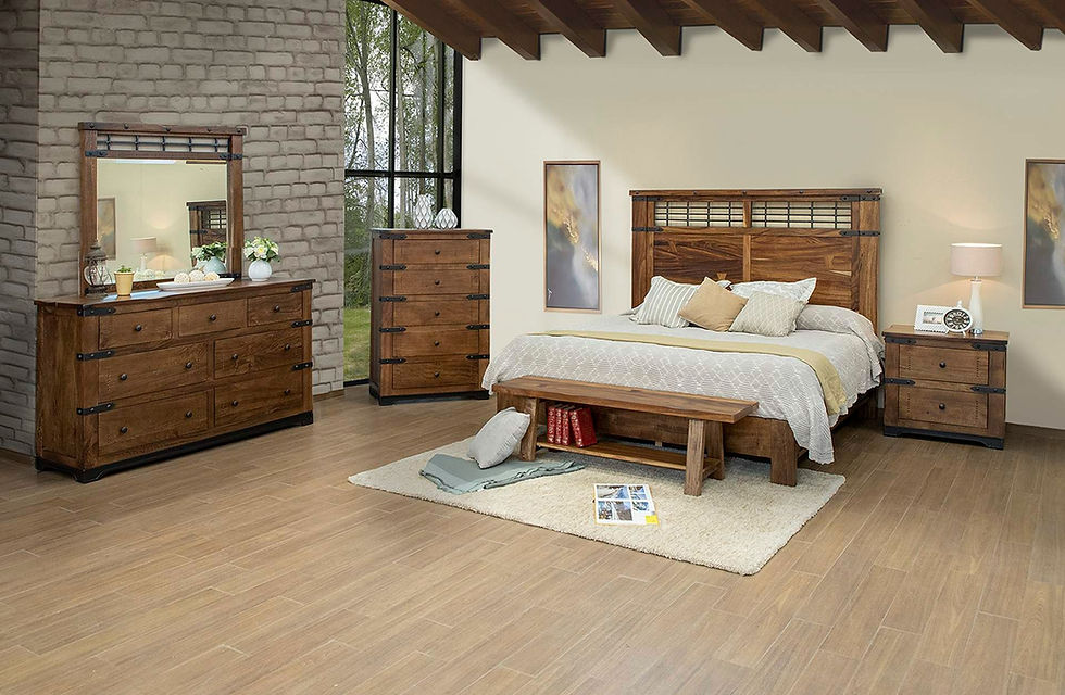 Parota Natural Panel Bedroom Set